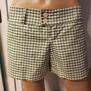 Green and White checkered Lacoste Shorts
